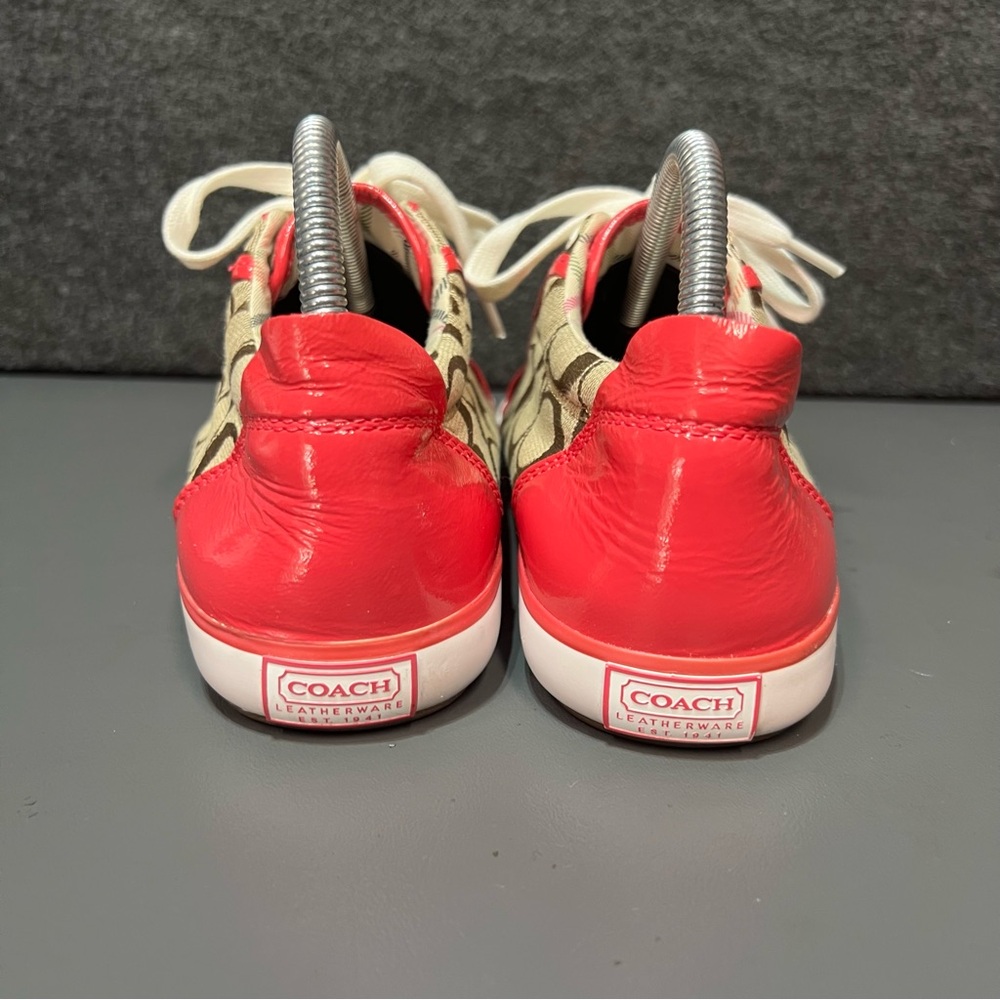 Coach Barrett Signature Brown Canvas Sneakers Women’s Size 8.5 - Picture 7 of 14